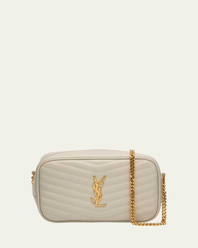 Lou Mini YSL Camera Bag in Smooth Quilted Leather